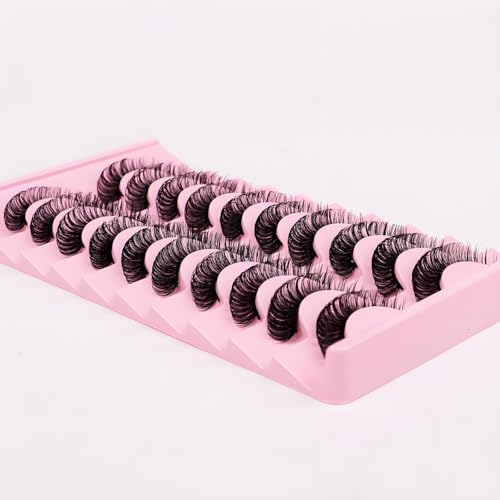 False Eyelashes 10 Pairs Pack - 3D Fluffy Russian D Curl Natural Look Black3