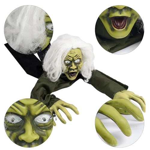 Halloween Zombie Groundbreaker Prop with Lighted Eyes & Sound - Green Outdoor Decoration