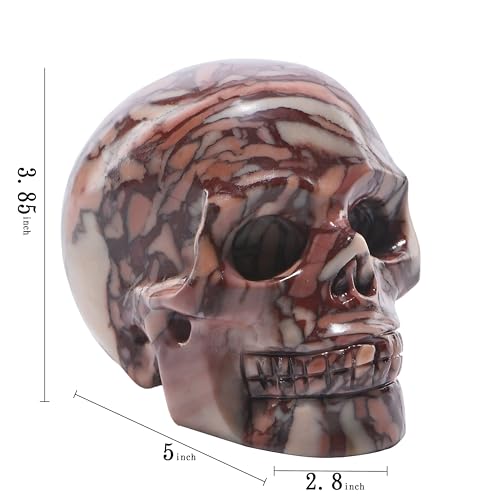 Natural Chocolate Crystal Skull Statue - Hand Carved Healing Stone 5 Inch Variation of THIS listing
