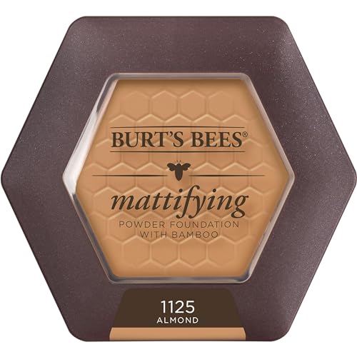 Burt's Bees Makeup, Lightweight Powder Foundation, 100% Natural, Almond, 0.3 Ounce