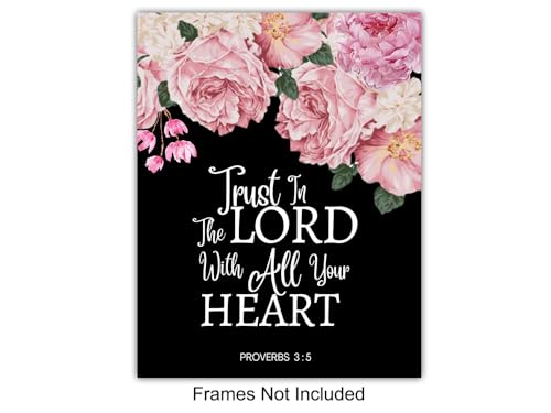 Christian Wall Art Set - Inspirational Bible Verse Quotes for Home & Office Decor - Unframed Prints