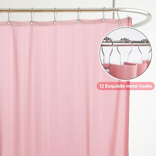 Halloween Ghost Shower Curtain Pink and White Cotton Embroidery - Cute & Spooky