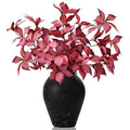 Artificial Autumn Eucalyptus Leaves Stem - Fall Decor, 33 Inches, Dark Red (Set of 3)