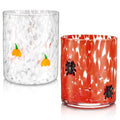 Halloween Icon Juice Glasses Set - 2 Pcs 16 oz Fall Drinking Cups - Orange Pumpkin & Black Spider