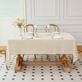 Square Linen Tablecloth 72x72 Inch - Sand Beige, Soft & Breathable Linen Look