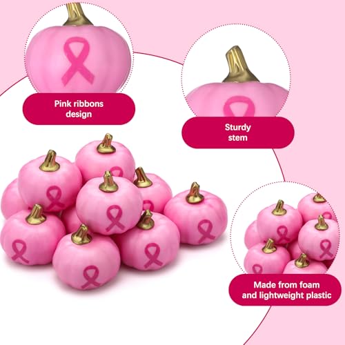 Pink Breast Cancer Awareness Pumpkins Bulk Decorations - Support Campaigns & Events