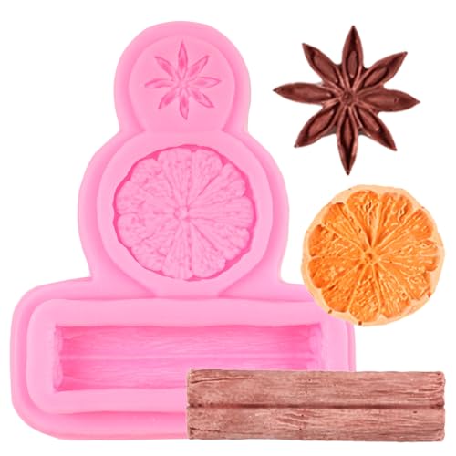 Winter Spices Silicone Mold Set - Lemon Slice, Star Anise, Cinnamon Stick - Style B