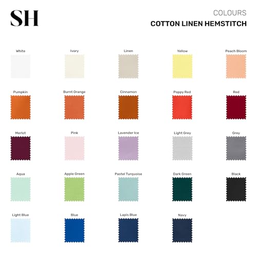 Cotton Linen Table Cloth 52 x 52 in Cinnamon Hemstitch - Handmade Home Decor
