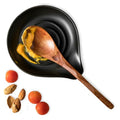 Ceramic Spoon Rest for Stove Top - Large Kitchen Utensil Holder - Black Variation 1