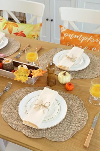 Pumpkin Fall Placemats Set of 4 - Thanksgiving Halloween Autumn Decor