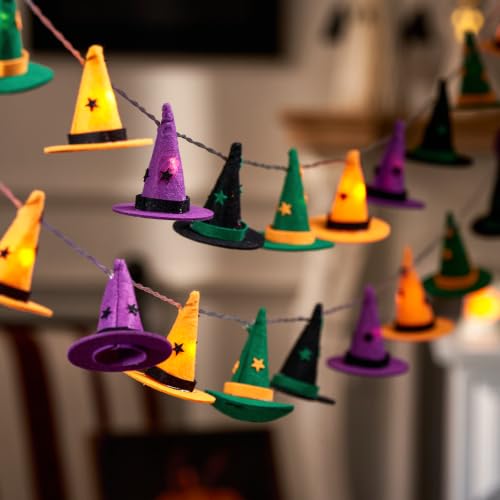 Halloween Witch Hat String Lights - 9.8ft 20 LED Decorative Lights for Party & Home Decor