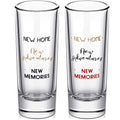 Set of 2 Shot Glasses for Housewarming & Home Bar - 2 oz Durable Glass