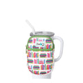 Water Bottle Pouch with Adjustable Strap Book Club Variation for Travel & Gym