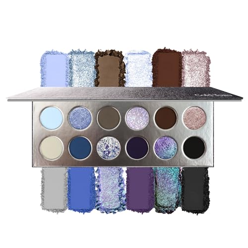 Vegan 12-Color Eyeshadow Palette with Multichrome & Matte Shades - Long Lasting & Highly Pigmented