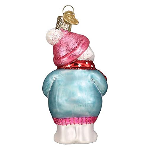 Expectant Snowlady Glass Christmas Ornament - Handcrafted Holiday Tree Decor