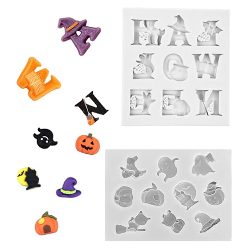 Halloween Silicone Candy and Cake Mold Set - Spooky Shapes for Baking & Decorating