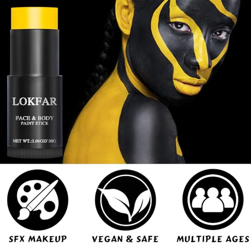 Yellow Face Body Paint Stick - Waterproof Full Coverage Makeup for Halloween & Cosplay - Variation of THIS listing