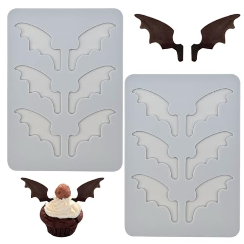 2 Pack Bat Wing Silicone Molds for Cake Decorating & Resin Craft