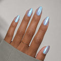 3D Moonlit Ash Cat Eye Press-On Nails Kit - Reusable Fake Nails with Glossy Finish