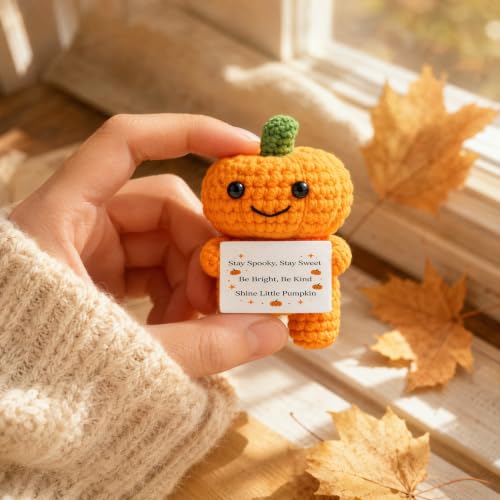 Mini Crochet Pumpkin Decor - Handmade Fall Halloween Thanksgiving Ornament