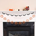 Rustic Halloween Bunting Set - Pumpkin & Bat Paper Garlands for Party Decor