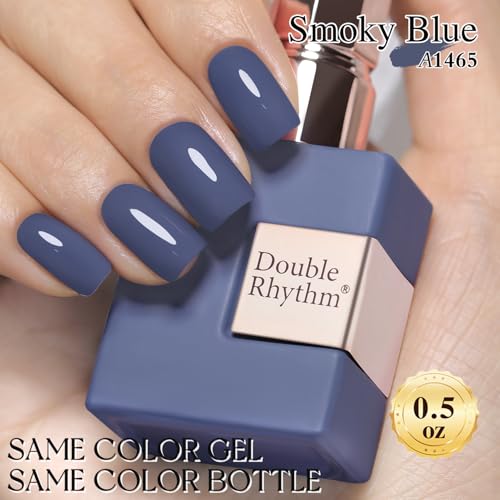 Double Rhythm 15ML Gel Nail Polish - Deep Blue Gray, Soak Off, DIY Manicure, Variation: Navy Gray