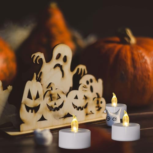 Flameless LED Tea Lights Candles 24 Pack - Warm Yellow Battery Operated