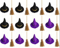 Mini Witch Hat and Broom Set - 24 Pieces for Halloween Crafts & Decorations