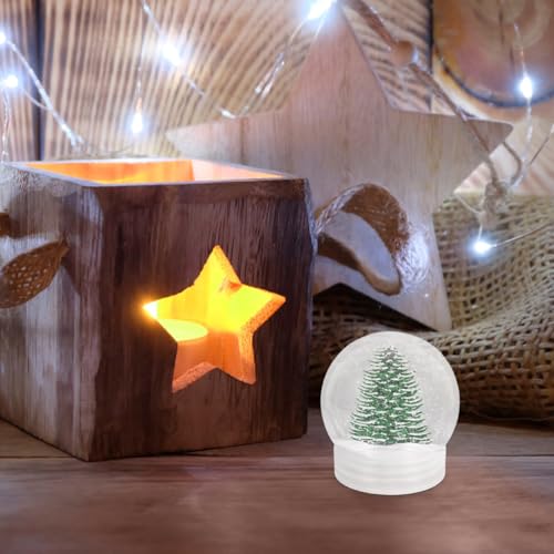Snow Globe Kit with Screw-Off Caps and Fake Snow - 10 Pcs, 7.30x6.70x6.70cm - Clear Plastic Ornaments for Holiday Crafts