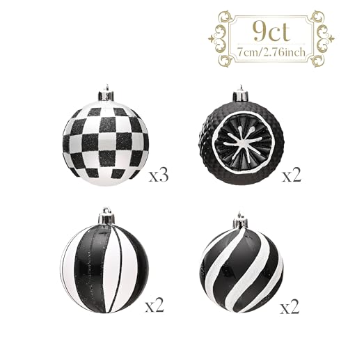 Christmas Ball Ornaments Set - 16 Decorative Holiday Tree Decorations 2.76 Inch