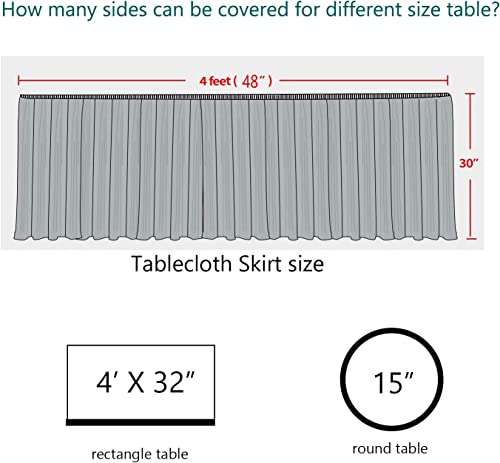 PartyDelight Black Sequin Table Skirt - 9ft Long x 30 Inch High, Black Variation