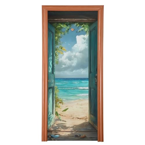 Beach Summer Door Cover - Stretch Fabric Porch Decoration 35x79 in (Variation of THIS listing)