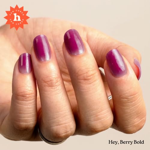 Semi Cured Gel Nail Strips - Berry Bold Nail Wraps, Sun & UV Cure