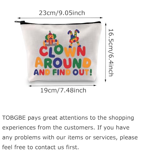 Canvas Cosmetic Bag with Zipper - Large Makeup & Travel Organizer, Clown Gift Idea