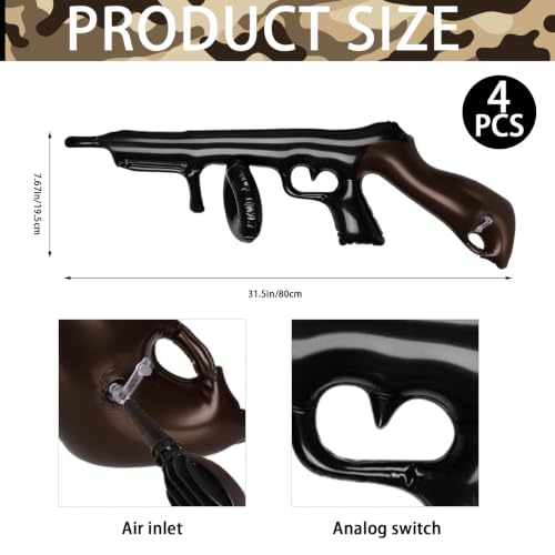 4 Pack Inflatable Gun Prop Set for Halloween Party and Decorations