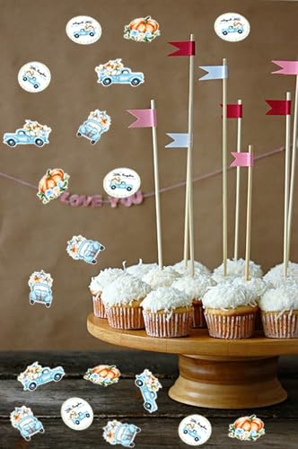 Little Pumpkin Confetti 100pcs Fall Party Table Decorations - Blue