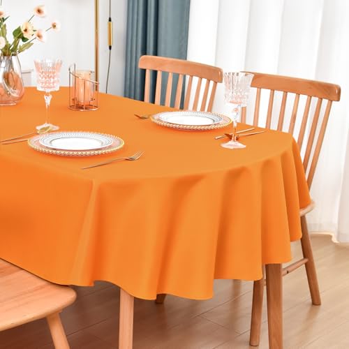 Orange Oval Tablecloth 60 x 102 Inches Polyester for Dining & Events - Variation of THIS listing