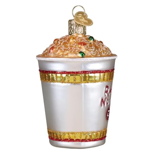 Glass Ramen Noodle Cup Ornament - Handcrafted Holiday Tree Decoration
