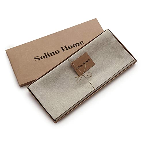 Pure Linen Table Runner 14x90 Inches Natural Handcrafted Dining Decor