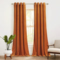 Orange Velvet Curtains for Bedroom Set of 2 - Room Darkening, Energy Saving, 52x108 Inches