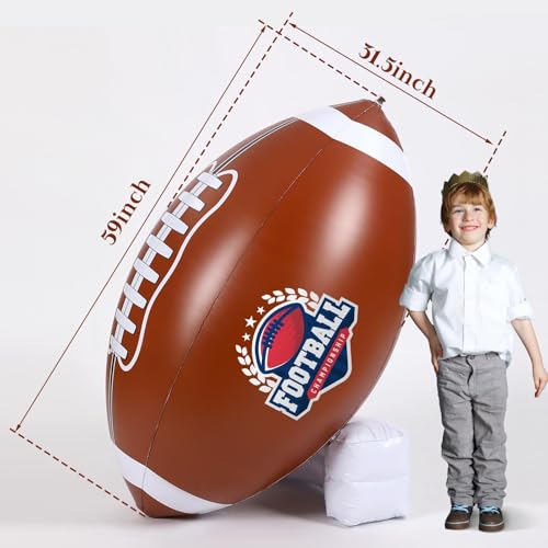 Inflatable Football Decor Set - 59 Inch Giant Party Decorations, 2 Pack, Funny Style