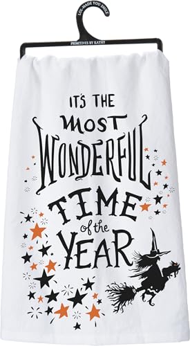 Festive Christmas Kitchen Towel - Most Wonderful Time of The Year Cotton Decor
