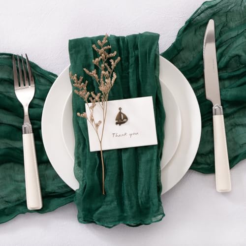 Emerald Green Cloth Napkins Set of 100 - 21x21 Inch, Premium Quality, Elegant Bulk Table Linens - Jimtx Variation
