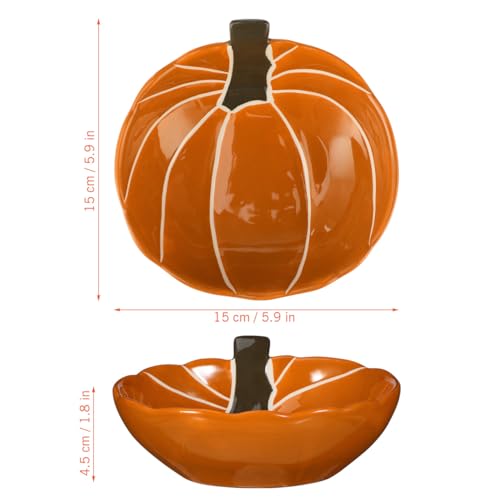 Halloween Ceramic Pumpkin Candy Bowl - 6 Inch Fall Decor & Serving Dish
