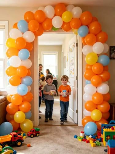 Heavy Duty Orange Latex Balloons - 100 Pcs 12 Inch Party Decorations, Variation C14