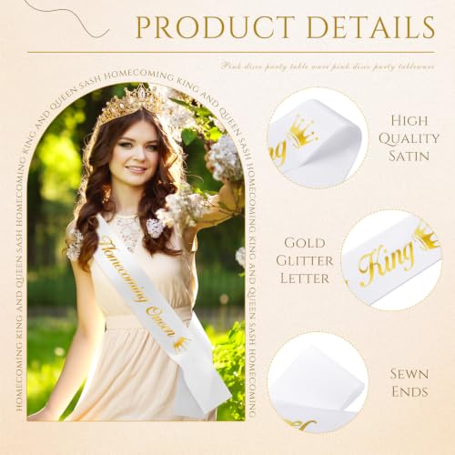 12 Pcs Homecoming Sashes Set for Court & Decorations