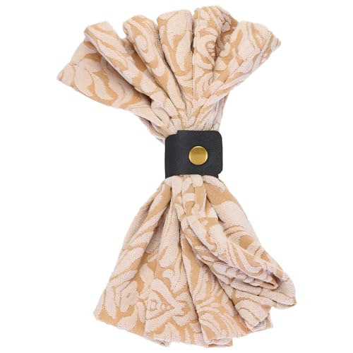 Leather Napkin Rings Set - Black 6 Pcs Rustic Table Decor for Weddings & Holidays
