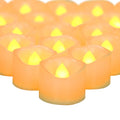 Battery Operated Flickering LED Tea Lights - Warm Yellow 24 Pack