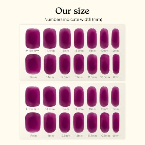 Semi Cured Gel Nail Strips - Berry Bold Nail Wraps, Sun & UV Cure