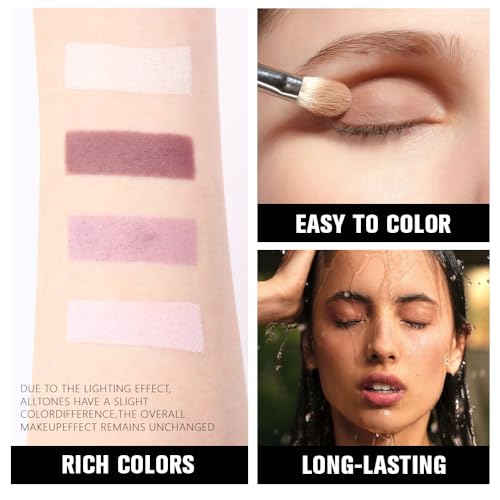 4 Colors Eyeshadow Palette - Vegan Matte Shimmer Neutral Shades - 0.21oz A-02#